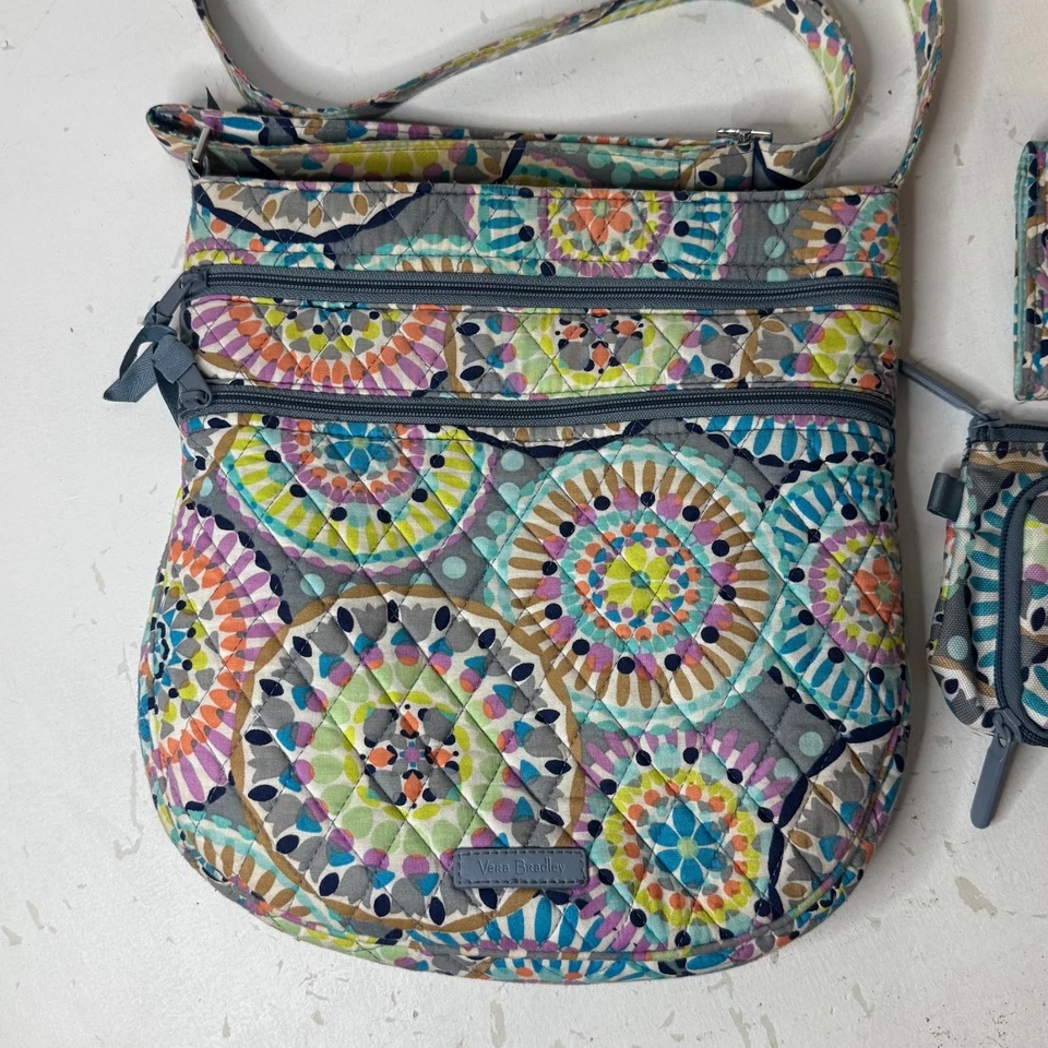 Vera Bradley Sunny Medallion Hipster Bandolera Cartera Bolsa Conjunto de 3 Piezas Foto 2 de 4