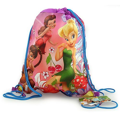 12 DISNEY FAIRIES TINKERBELL Girls Sling Backpack BIRTHDAY PARTY FAVORS Purple - Picture 1 of 1