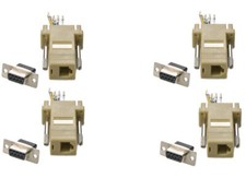 4 Pack DB9 Female RS232 to RJ11 RJ12 6P6C 6 Wires Telephone Modular Adapter