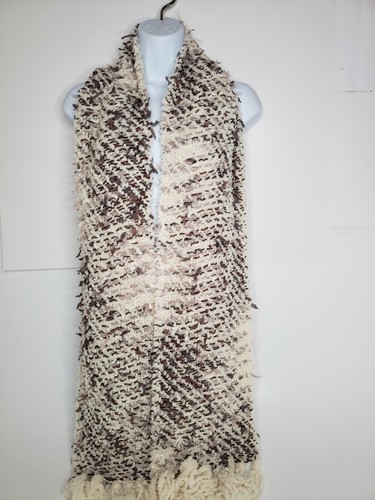 Coldwater Creek Scarf White, Brown, Tan, Length 86 in. X 9 in. M10 - Picture 10 of 12