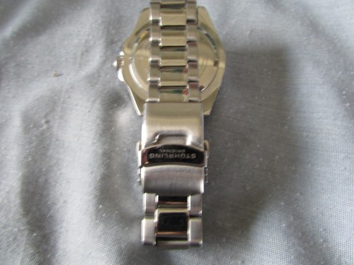 Stuhrling Depthmaster Professional 43mm Quartz 100M Divers Watch Blue Dial - Picture 9 of 11
