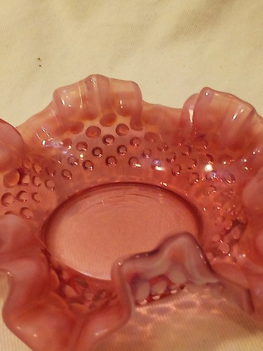 Fenton 1950s Opalescent Pink Glass Bonbon Dish - 第 3/4 張圖片
