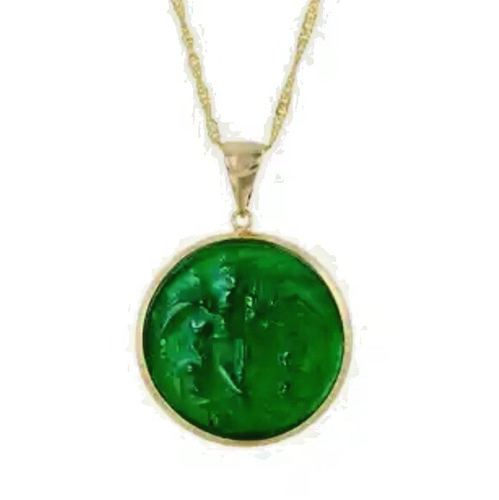 $550 Savvy Cie Veneciano Cristal Verde Colgante Chapado en Oro 18Kt Cadena Collar Nuevo - Imagen 2 de 13