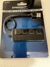 Sabrent HB-UMLS 4-Port USB 2.0 Hub with Power Switches - Black