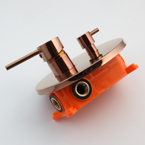 Kit de grifos pulverizadores de mano mezcladora de ducha de baño de oro rosa de 8" montaje en pared lluvia - Imagen 10 de 11