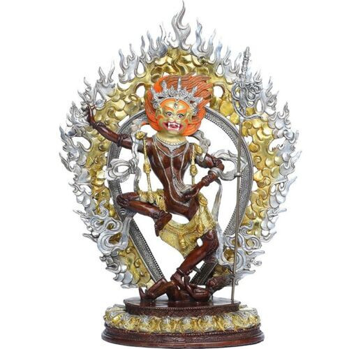 38 cm Kupfer Simhavaktra Dakini Statue Tibetischer Buddhismus Simhamukha - Bild 1 von 8