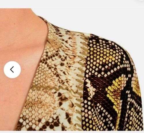Just Cavalli kurzes Wickelkleid Animal-Print 3/4-Arm Größe UK S UK 8 10 sehr guter Zustand #T5 - Bild 3 von 18