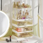 2-Tier 3 Drawers Amber Exquisite Makeup Countertop Organizer for Vanity Bathroom