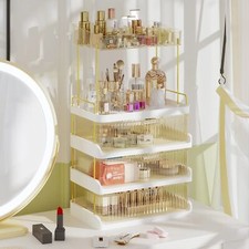 2-Tier 3 Drawers Amber Exquisite Makeup Countertop Organizer for Vanity Bathroom