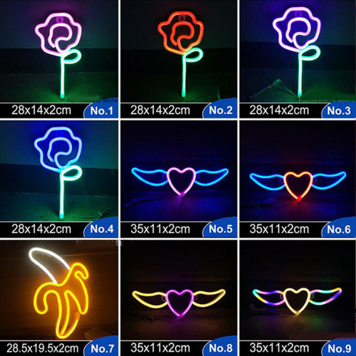 LED Neon Tube Sign strip Light Romantic Night Lamp Christmas Birthday Kids Gift - Picture 14 of 33