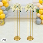 6 Pcs Gold Columnar Flower Display Stand Set Decor Flower Stand Modern Rack
