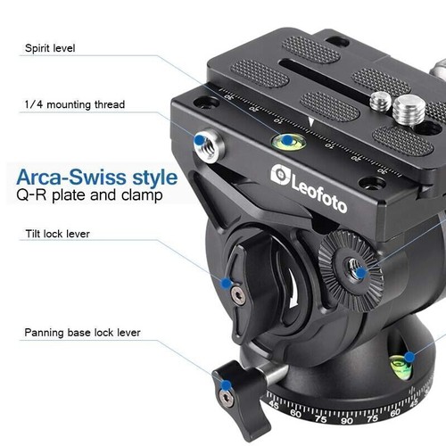 Leofoto LVM-324C+BV-10 Video Tripod Kit Carbon Fiber w/ 75mm bowl for Camcorders - Picture 6 of 11