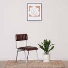 Iron Industrial Genuine Ribbed Brown Real Leather Metal Vintage Dining Chair