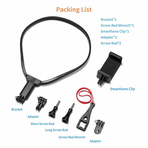 Neck Strap Mount For GoPro For Insta360 For DJI Action 2 Phone Cycling Holder - Photo 4 sur 12