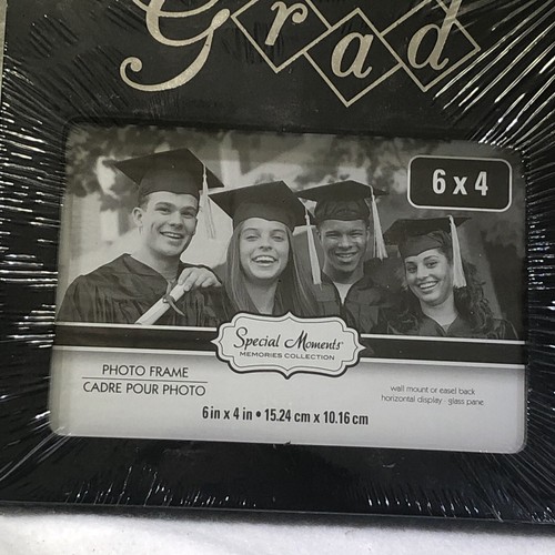 Black and Gold Graduation Photo Frames, 6 x 4 in.Tabletop Or Wall Hanging - Picture 3 of 4