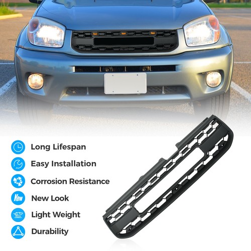 Rejilla delantera negra para parachoques, compatible con TOYOTA RAV4 2004-2005 - Foto 9 di 10