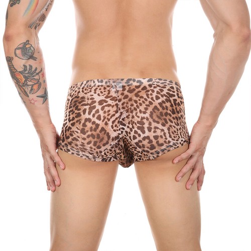 Slip boxer leopardati da uomo erotici in rete biancheria intima mutandine lingerie - Foto 43 di 53