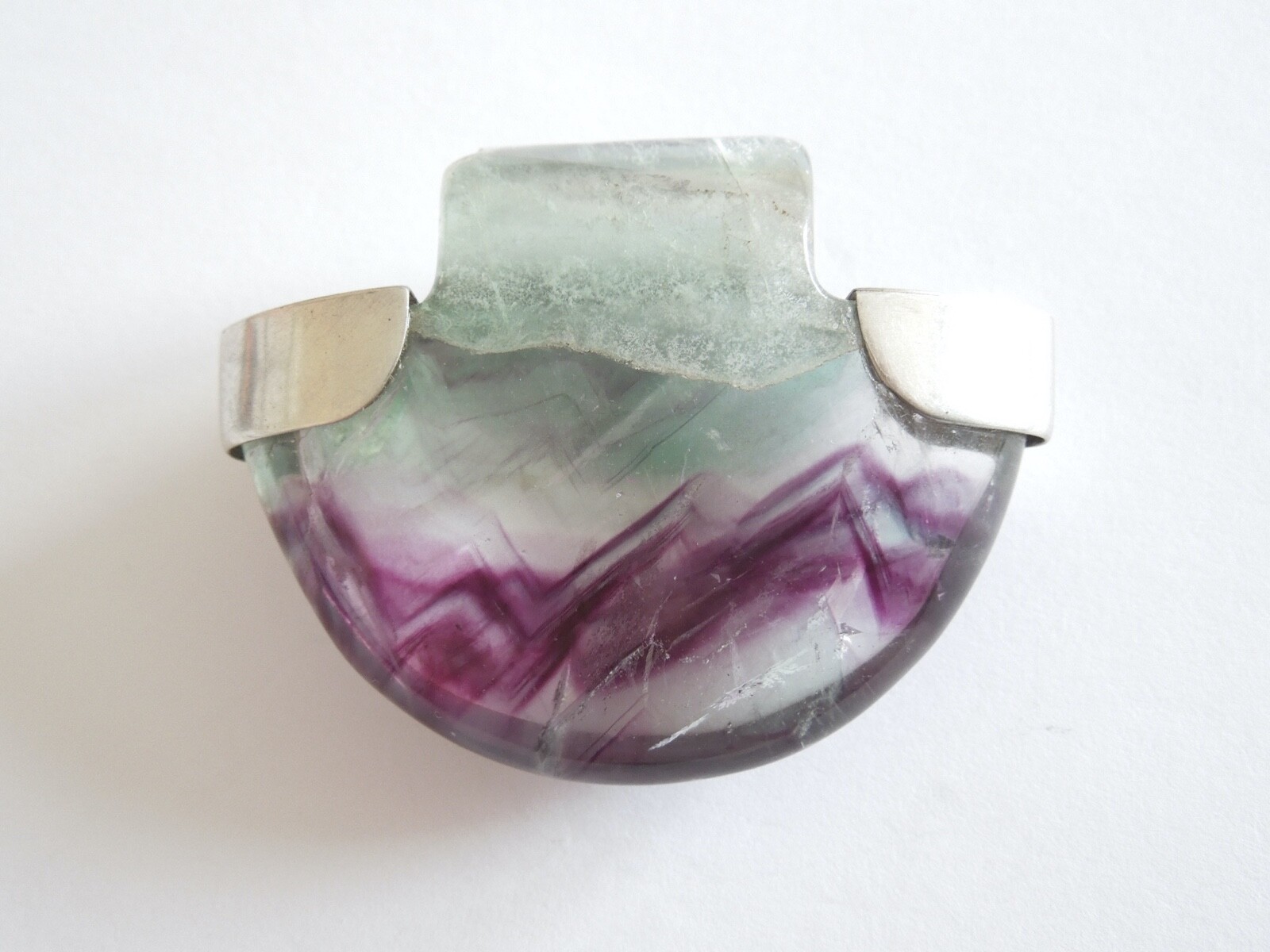 925 Silver Necklace with Solid Fluorite Pendant (… - image 13