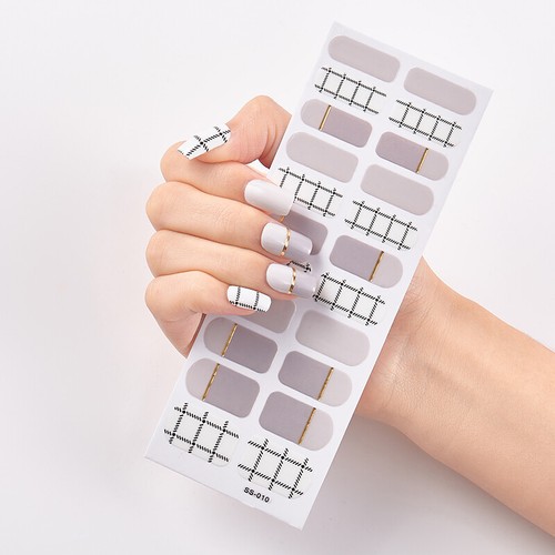 Envolturas de uñas de tamaño completo pegatinas esmalte de dedos manicura arte autoadhesivo decoración hágalo usted mismo - Imagen 13 de 86