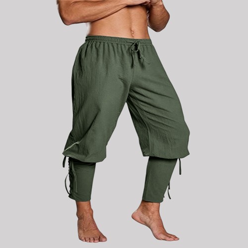 Mens Party Pants Pirate Cosplay Lace-Up Vintage Renaissance Medieval Joggers - Picture 14 of 24