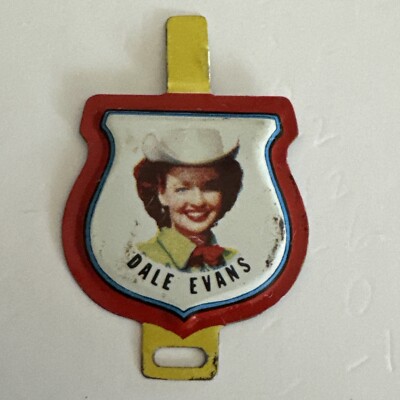 1950's Dale Evans Badge Posts Raisin Bran Tin Metal Litho USA Collectible