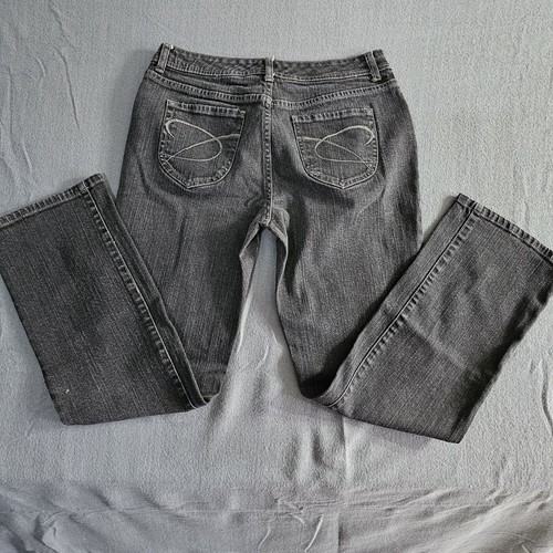 Chicos Platinum Black Straight Leg Denim Jeans Womens Sz 1.5 Reg - Picture 5 of 10
