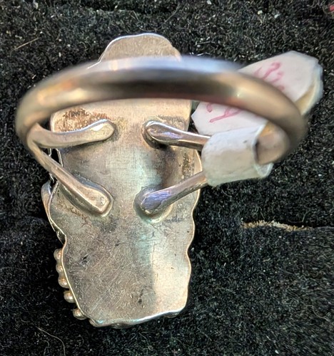 Vintage Womans Sterling Silver Flower Two Shell Pink Mother of Pearl Size 9 - Picture 4 of 5