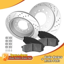 Rear Brake Rotors+Pads Set for 10-23 Lexus Gx460 Toyota 4runner 10-14 Fj Cruiser