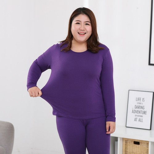 Lady Plus Size Thermal Underwear Set Tops Pants Warm Long Johns Bottom Pajamas - Picture 5 of 15