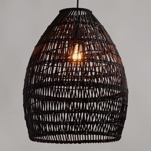 Black Bamboo Woven Pendant Lamp Shade Hanging Teardrop Natural Black Bamboo Woven Pendant Lamp Shade