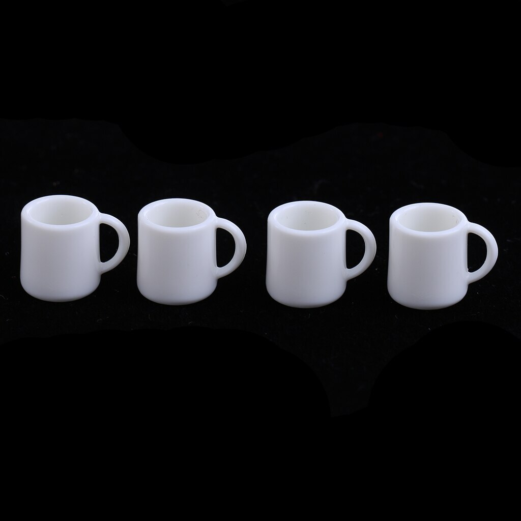 Juego de 4 Piezas Tazas Miniatura Tazas Vajilla Casa de Muñecas Accesorios 1/12