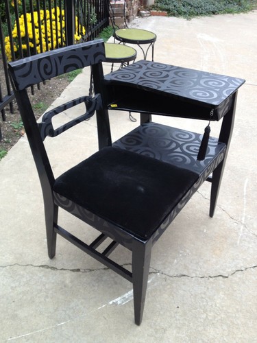 60s Shabby Chic Judestuff Functional Art Gossip Bench or School Chair - Picture 10 of 11