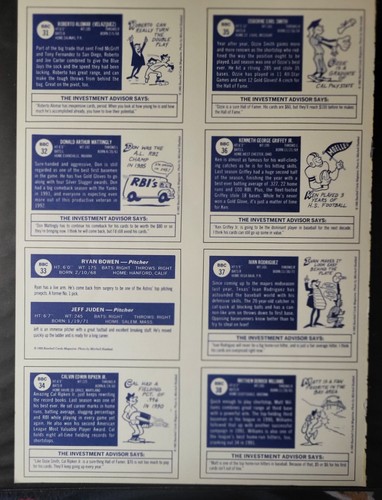 1992 Baseball Card Magazine Uncut Sheet Griffey - Mattingly - Ripken - O. Smith - Picture 2 of 2