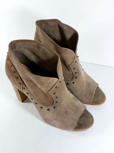 Vince Camuto Women’s Ankle Boots Sz 9.5 M Suede Brown Peep Toe - Picture 12 of 12
