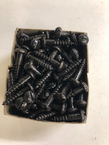 Box Black Round Screws 3/4" x 8 Nettlefolds GKN Japanned Slotted Full Box of 144 - Picture 3 of 24