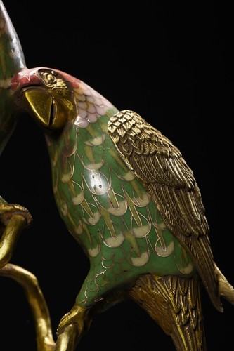 13.6 outlet "Chine antique cuivre scenatic Parrot oiseau Flu cucurbitan bruleur encens