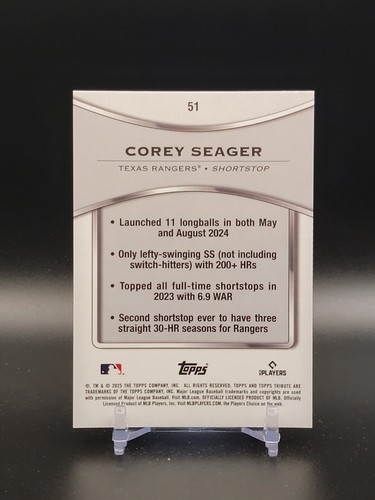 Corey Seager 2025 Topps Tribute Blue /150 Texas Rangers - Picture 2 of 2