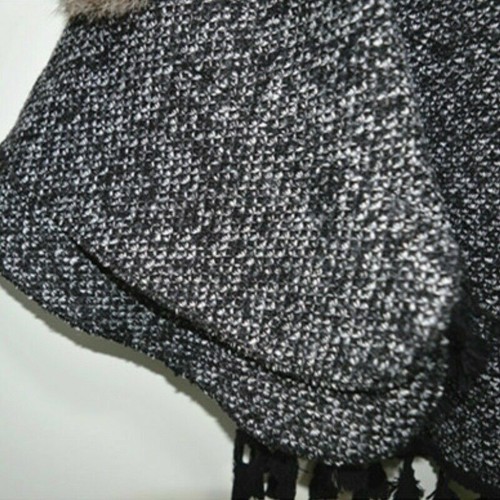 Lady Pom Pom Knitted Poncho Cape Shawl Wrap Bell Batwing Sleeve Tassel Tops Cute - Picture 11 of 14