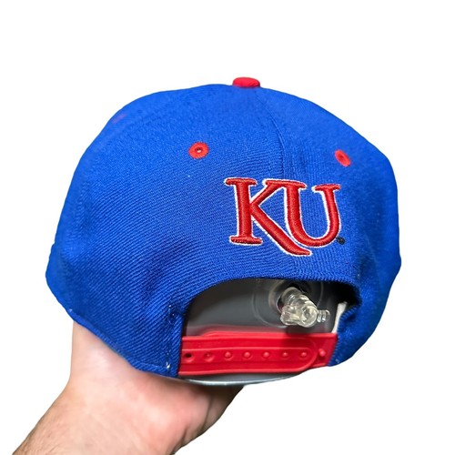 Mens Y2K New Era Kansas Jayhawks College SnapBack Hat - Picture 4 of 7