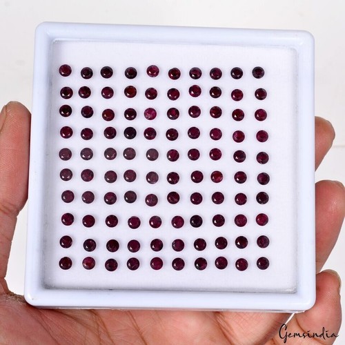 40 Cts/100 Pcs Natural Untreated Rhodolite Garnet 3mm Round Calibrated Gems Lot - Picture 1 of 8