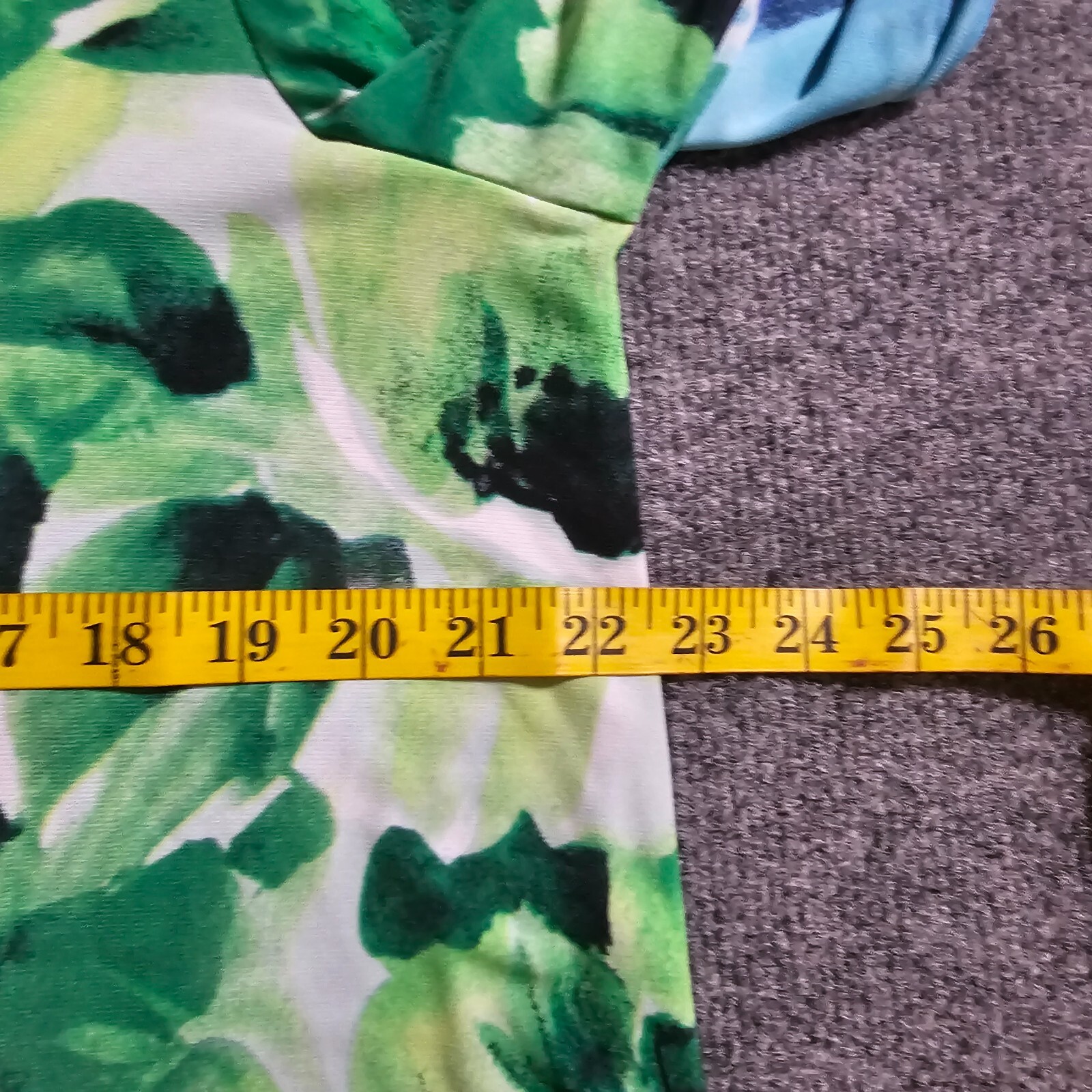 Susan Graver Top Women Large Blue Green Floral Stretch Gemstones Casual Career