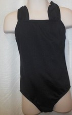 EUROTARD black Tank Fully Front Lined Microfiber Girls Leotard