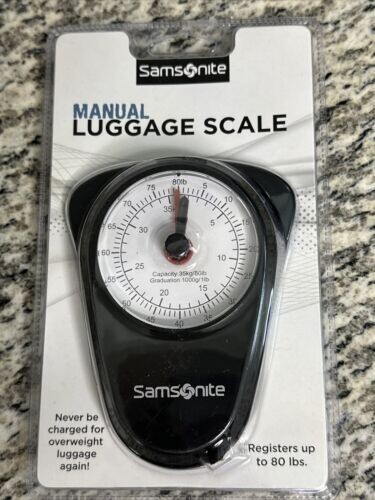 Samsonite Manual Luggage Scale, Black, Up To 80lbs Black  - Picture 1 of 1