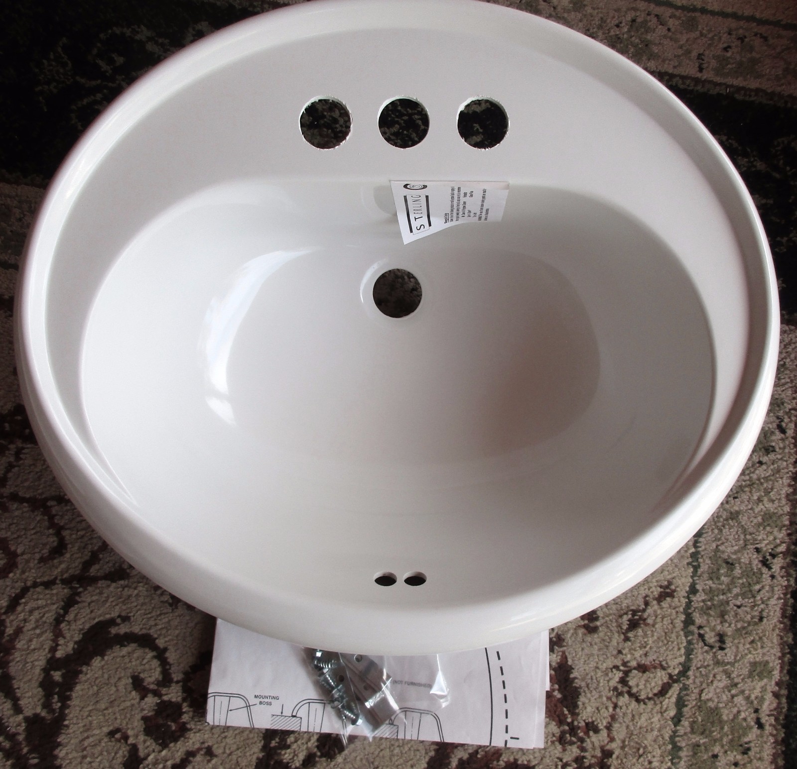 Sterling Oval Bathroom Lavatory Sink 65010140 Vikrell White 20 X 17 Top Mount