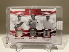 BABE RUTH WILLIAMS GAME WORN USED JERSEY PATCH RELIC THREADS SWATCH ENCASED 5/7 