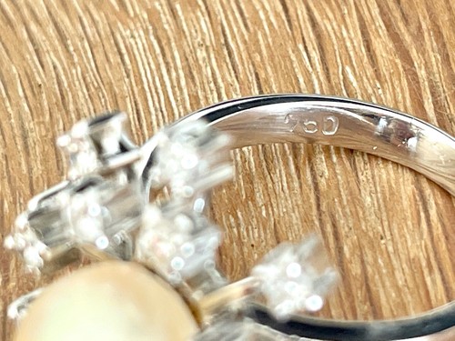 RING mit 0,64ct. BRILLANTEN & PERLE 750 18 KARAT WEISSGOLD DIAMONDS - Bild 4 von 8