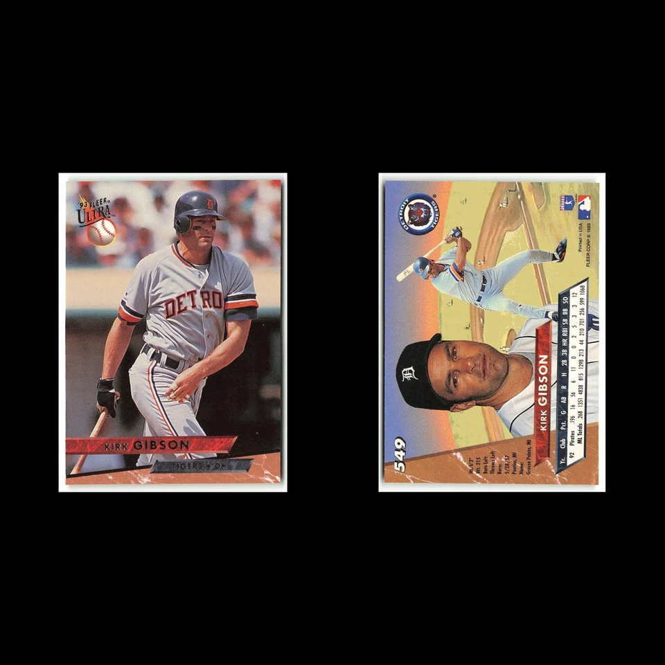 Kirk Gibson #549 1993 Fleer Ultra Detroit Tigers Baseball Card MLB NM - Image 3 of 3