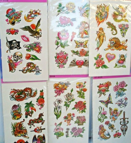 HALLOWEEN TEMPORARY TATTOO LOT 0F 12 CARDS. 800B CARNIVALS, PARTIES TOYS FAVORS - Picture 3 of 5