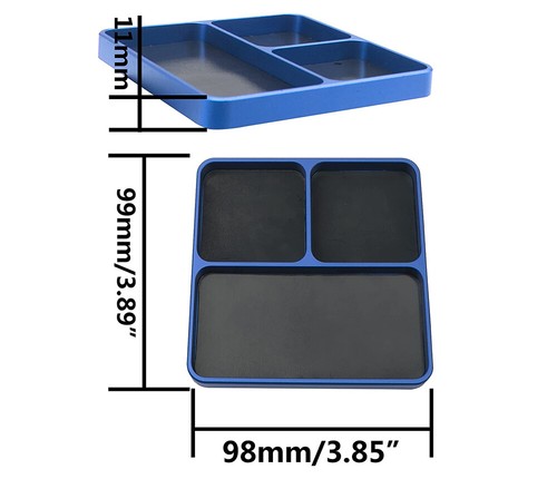 Precision Magnetic Hardware Storage Tray Organizer Workstation 99x98x11mm - Bild 2 von 2