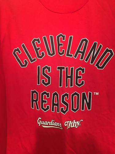 CLEVELAND GUARDIANS BASEBALL SHIRT ADULT XL RED T-SHIRT Cleveland is the Reason - Picture 3 of 5